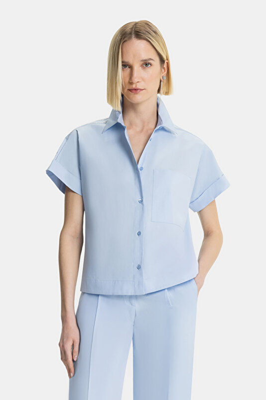 BLUE SHORT SLEEVE SHIRT