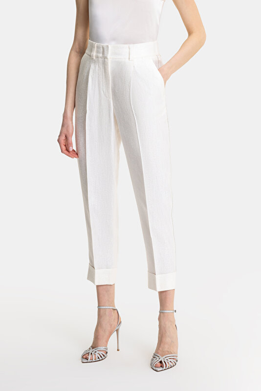 ECRU WIDE LEG TROUSERS 2