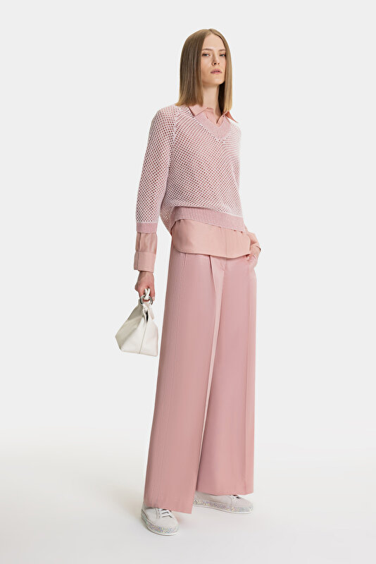 DRIED ROSE WIDE LEG TROUSERS
