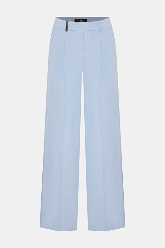 BLUE WIDE LEG TROUSERS 4