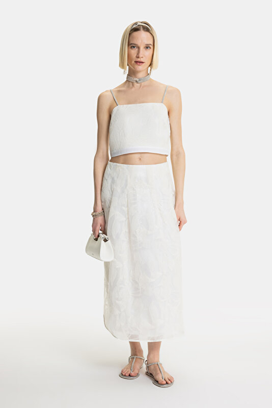 ECRU MIDI SKIRT