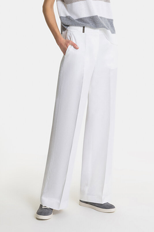 ECRU WIDE LEG TROUSERS 2