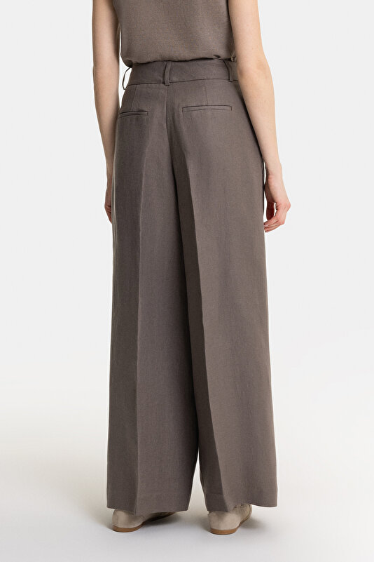 BROWN WIDE LEG TROUSERS 3
