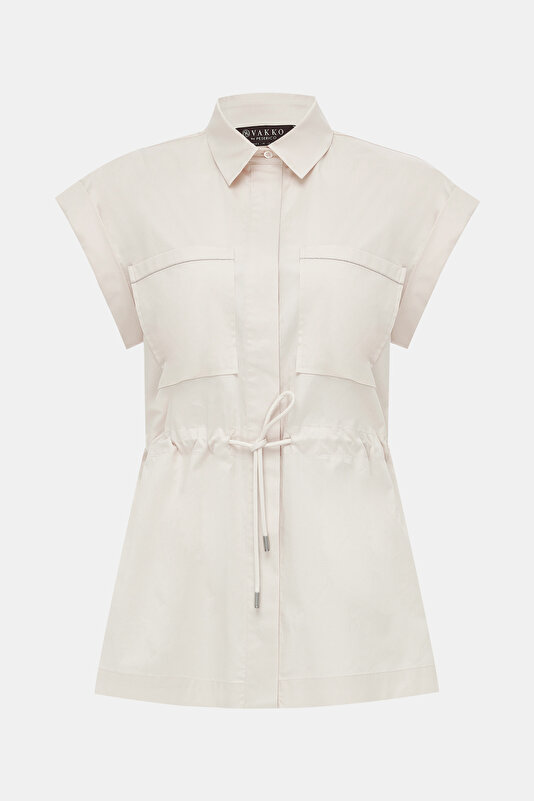 BEIGE OFF THE SHOULDER SHIRT 4