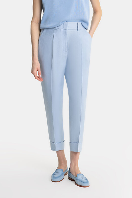 BLUE WIDE LEG TROUSERS 2