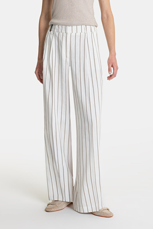 BEIGE WIDE LEG TROUSERS 2