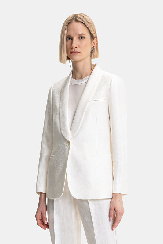 ECRU SHAWL COLLAR JACKET