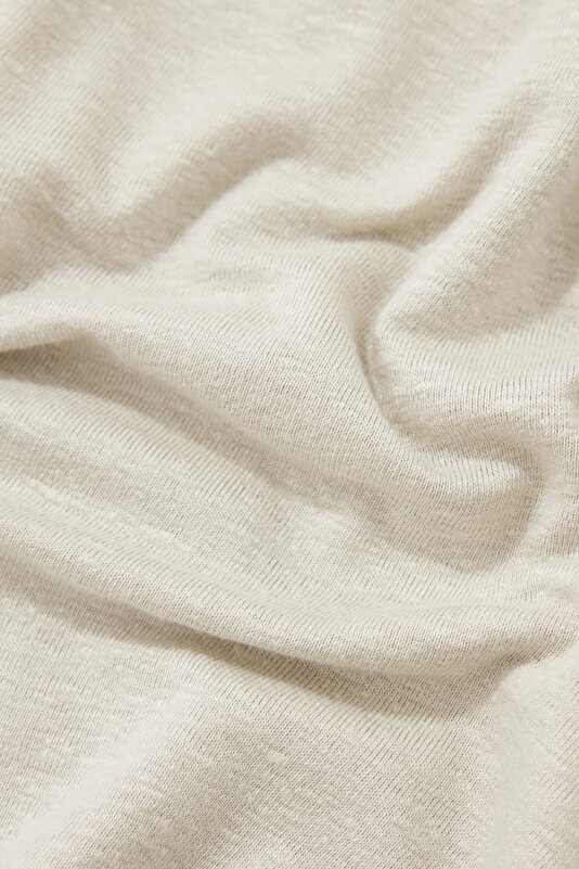 BEIGE V NECK OFF THE SHOULDER TSHIRT 4