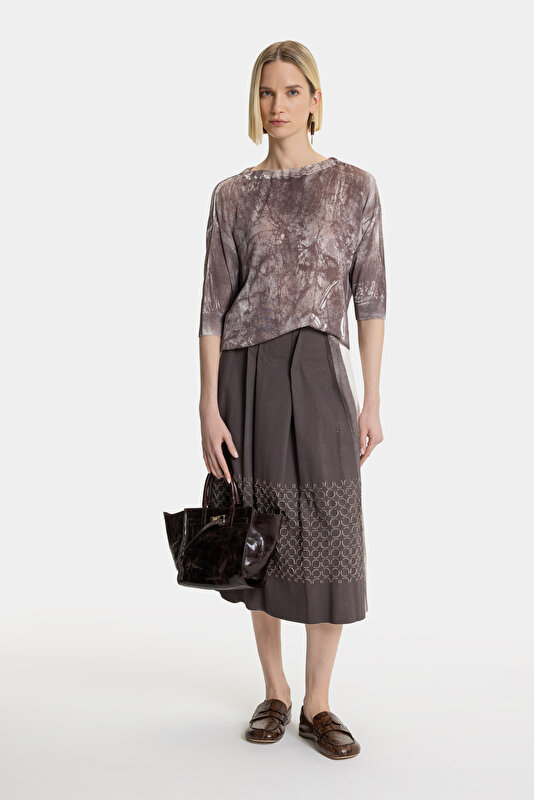 ECRU MIDI SKIRT
