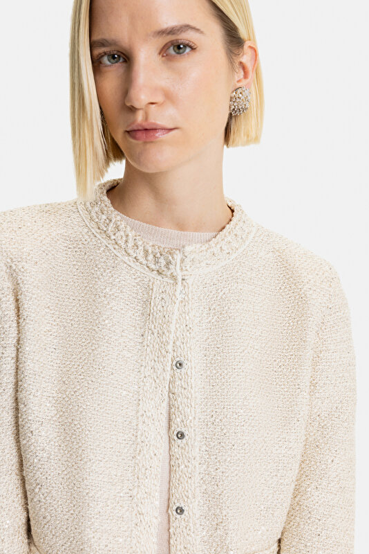 ECRU BASIC / ROUND NECKLINE JACKET 3