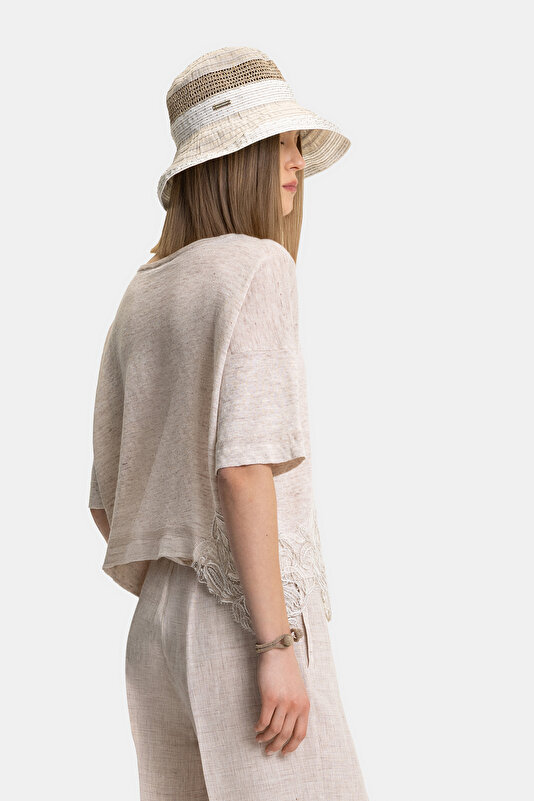BEIGE BOAT NECK TRICOT 2