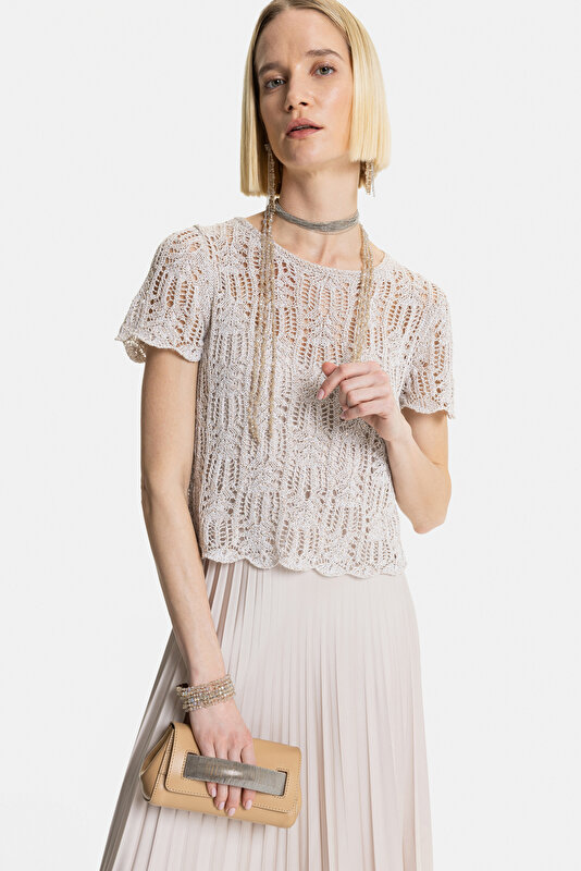 BEIGE SHORT SLEEVE DRESS 3