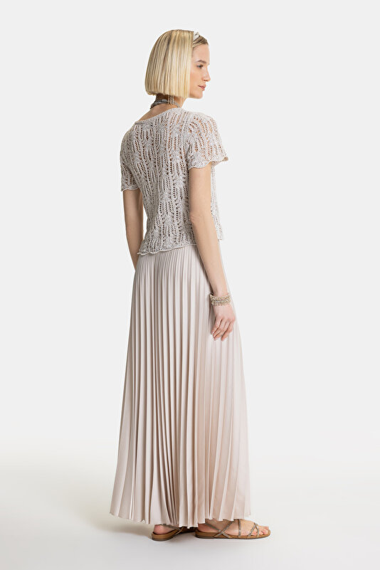 BEIGE SHORT SLEEVE DRESS 4