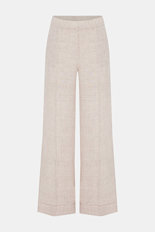 BEIGE WIDE LEG TROUSERS 4
