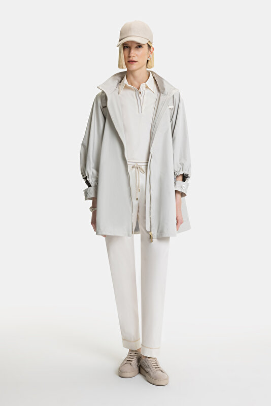 ECRU WIDE LEG TROUSERS
