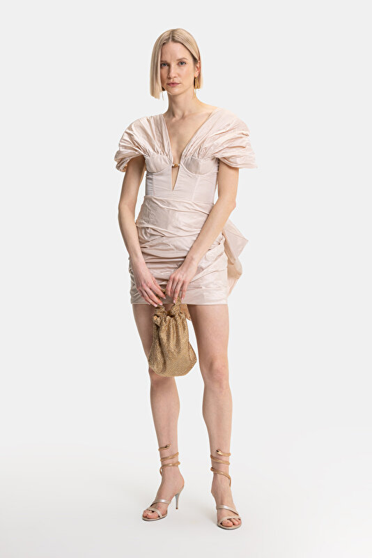 POWDER OFF THE SHOULDER MINI DRESS
