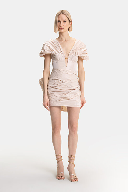 POWDER OFF THE SHOULDER MINI DRESS 4