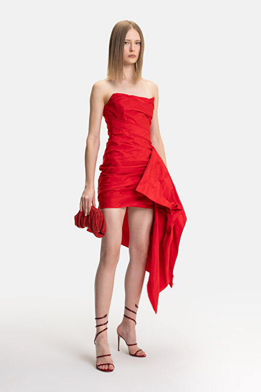 RED SLEEVELESS MINI DRESS