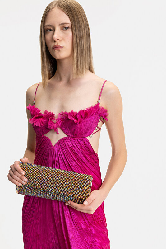 FUCHSIA SLEEVELESS SUSPENDER DRESS 3