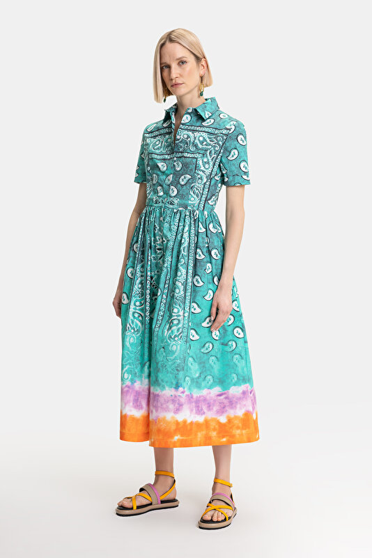ORANGE SHORT SLEEVE MIDI DRESS 4