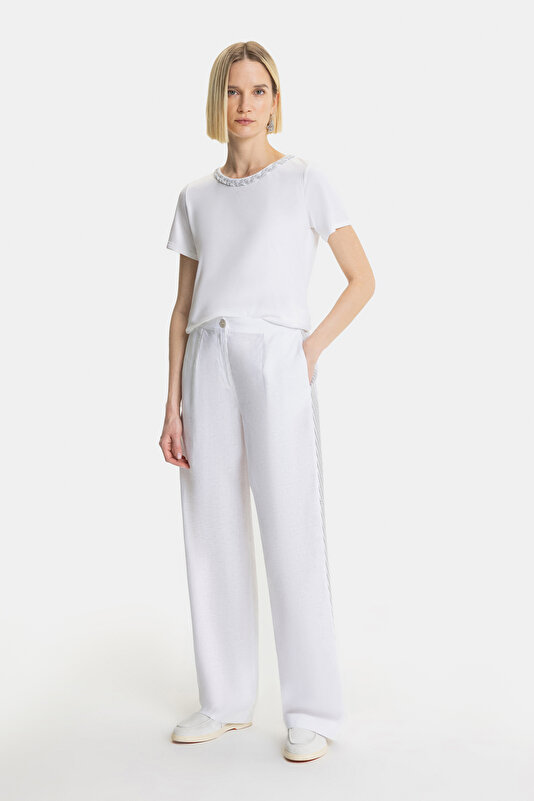 GREY WIDE LEG TROUSERS