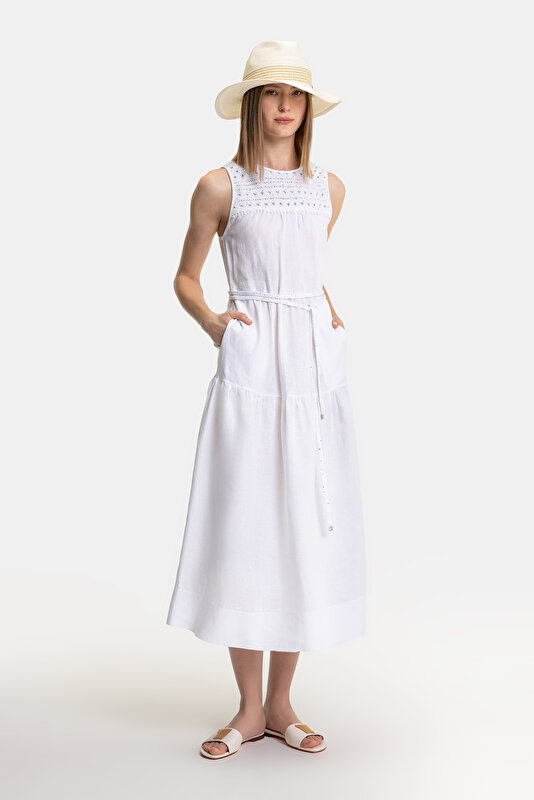 WHITE SLEEVELESS DRESS 4
