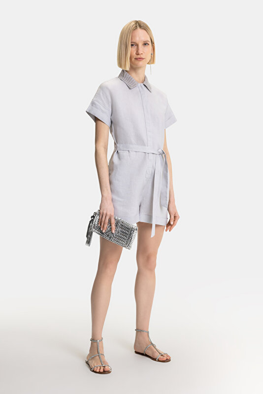 GREY SHORT SLEEVE JUMPSUIT