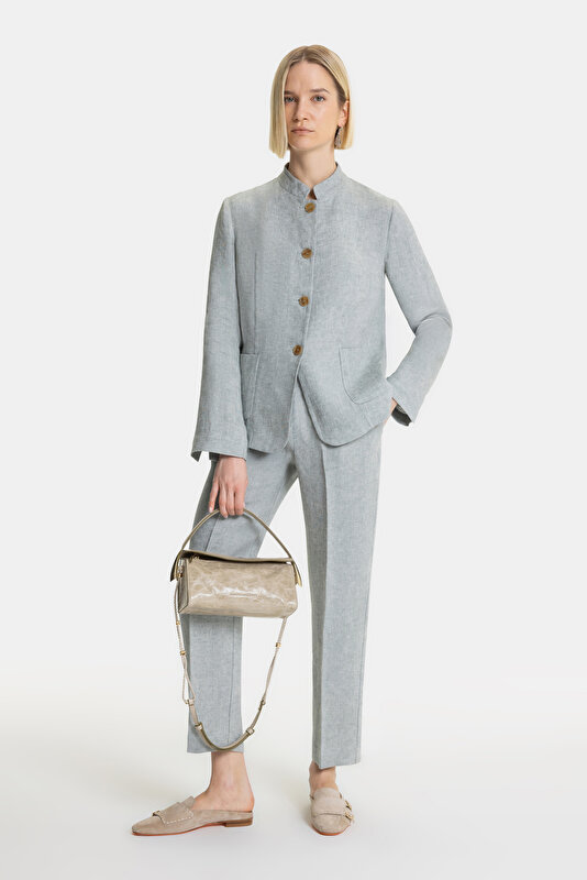 ECRU MANDARIN COLLAR JACKET 3