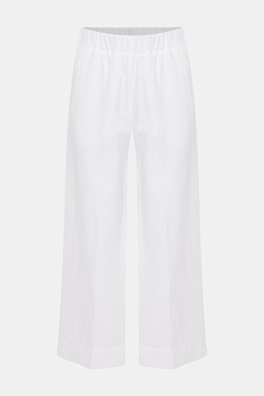 WHITE WIDE LEG TROUSERS 4