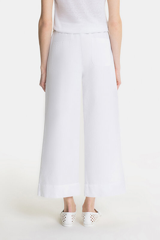 WHITE WIDE LEG TROUSERS 3