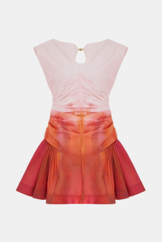 DARK PINK DEGRADE DESIGN MINI DRESS