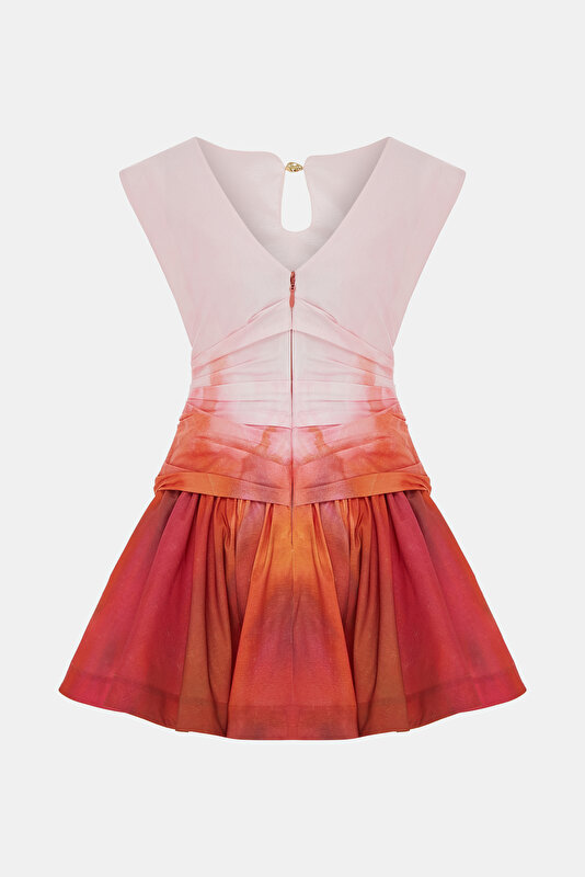 DARK PINK DEGRADE DESIGN MINI DRESS 2