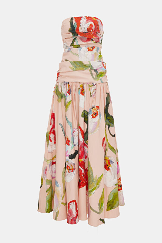 MULTİCOLOR DESİGN FİLLED MAXİ DRESS