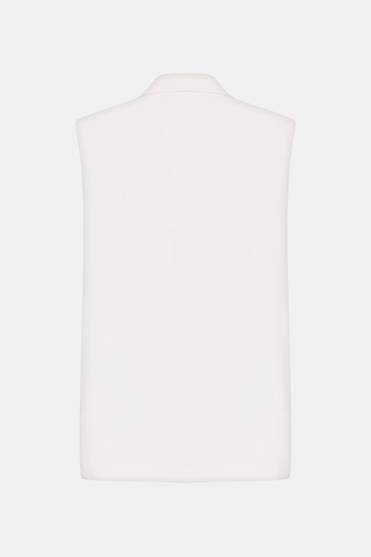 BLACK SURPLICE NECKLINE (CROSS-OVER NECKLINE) VEST 2