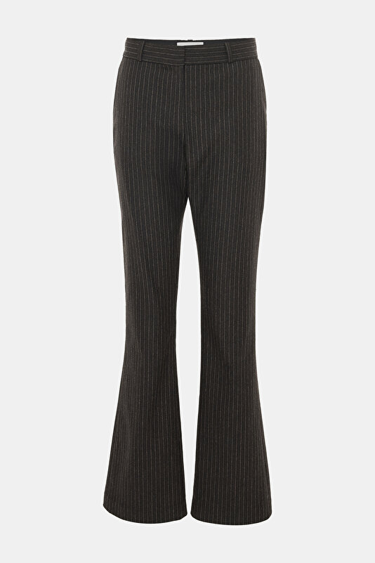 BROWN STRAİGHT CUT WOOL TROUSERS
