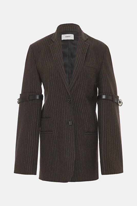 BROWN BUTTONED WOOL JACKET