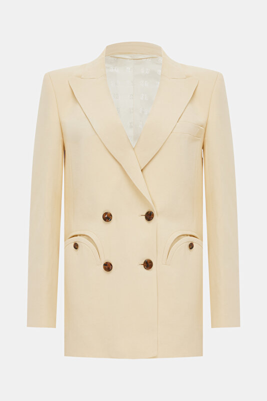 CREAM BUTTONED JACKET