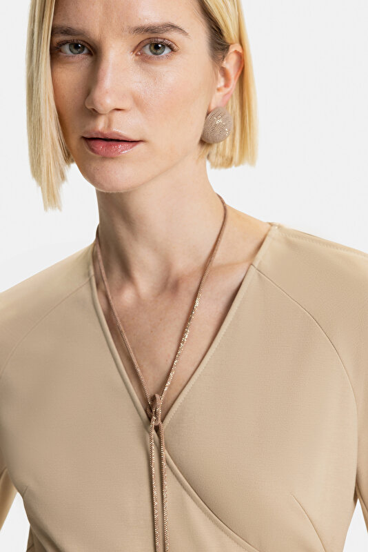 CAMEL LONG SLEEVE DRESS 3