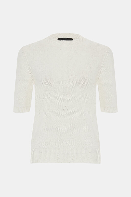 WHITE BASIC / ROUND NECKLINE TRICOT 4