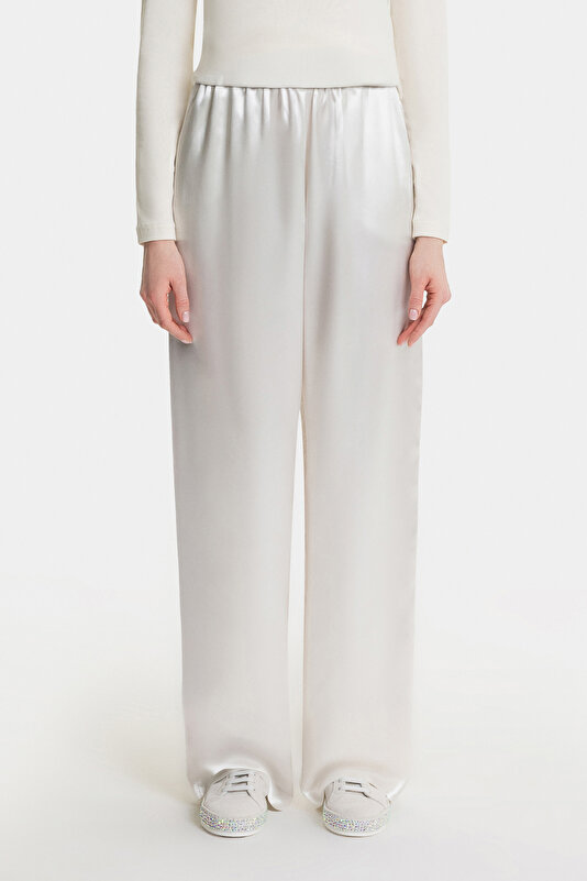 ECRU WIDE LEG TROUSERS 2