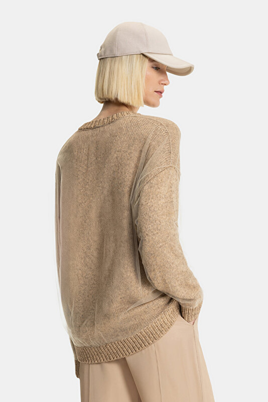 CAMEL V NECK TRICOT 2