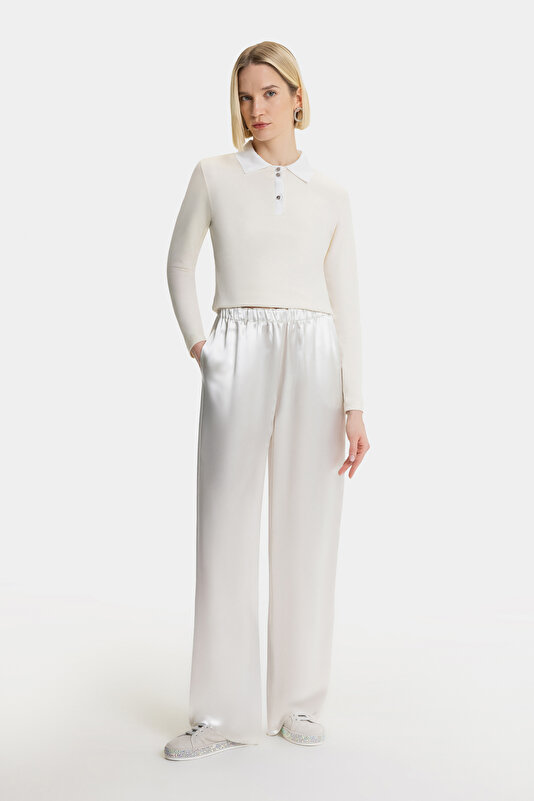 ECRU POLO NECK LONG SLEEVE TSHIRT 3