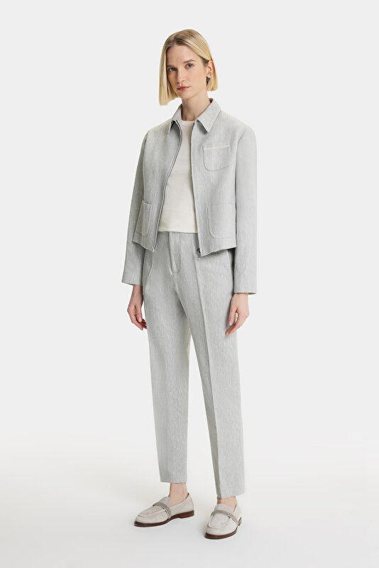 WHITE STRAIGHT CUT TROUSERS