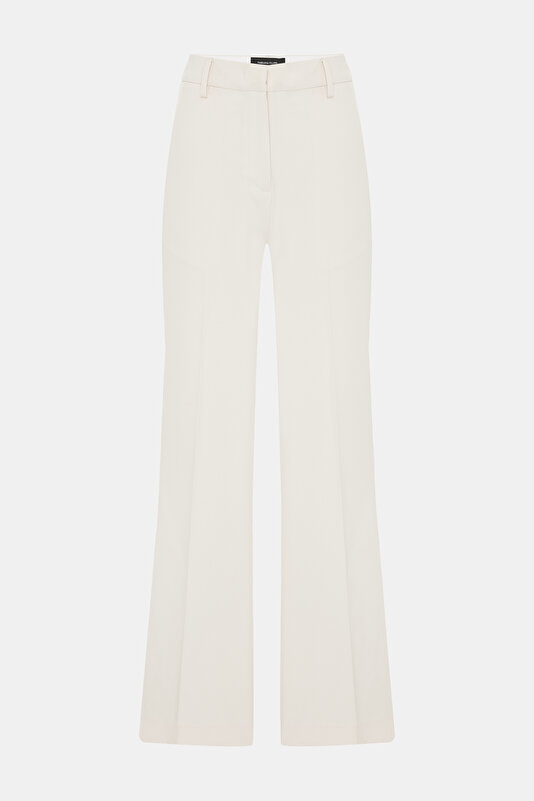ECRU WIDE LEG TROUSERS 4