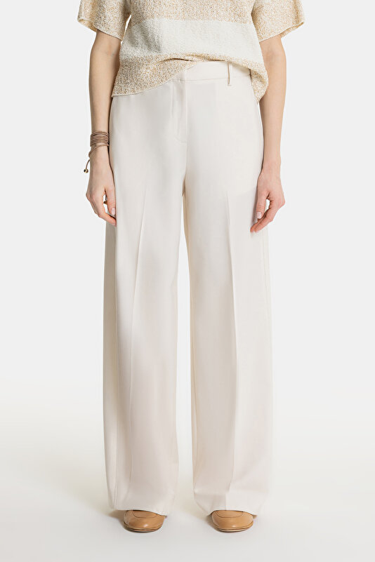 ECRU WIDE LEG TROUSERS 2