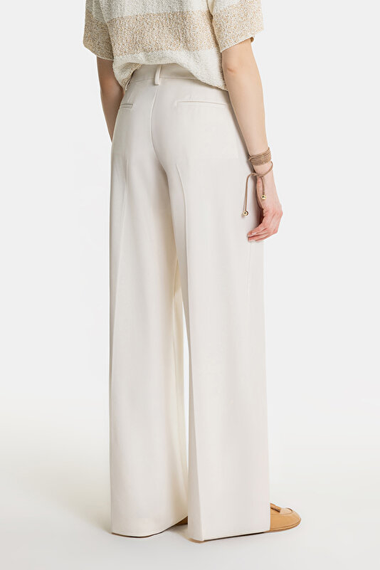 ECRU WIDE LEG TROUSERS 3