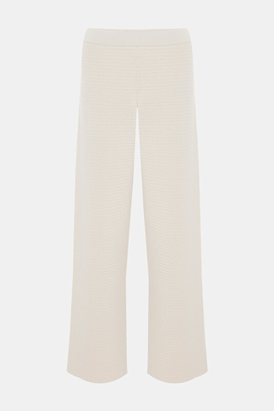 ECRU WIDE LEG TROUSERS 4