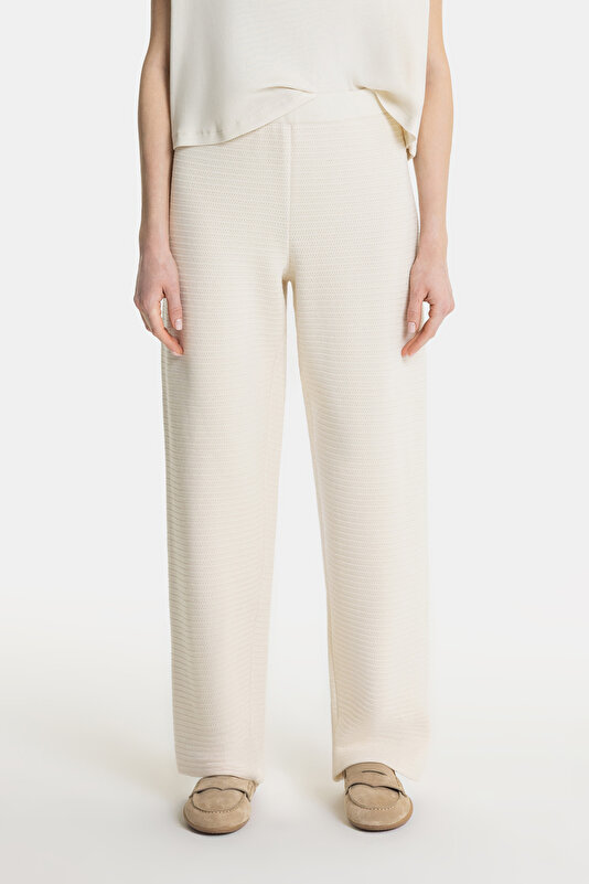 ECRU WIDE LEG TROUSERS 2