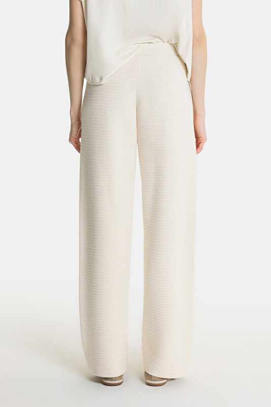 ECRU WIDE LEG TROUSERS 3