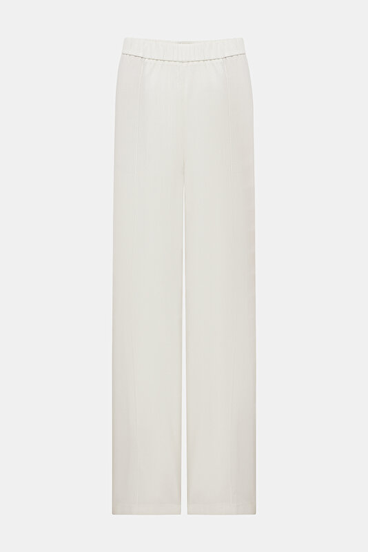 ECRU WIDE LEG TROUSERS 4